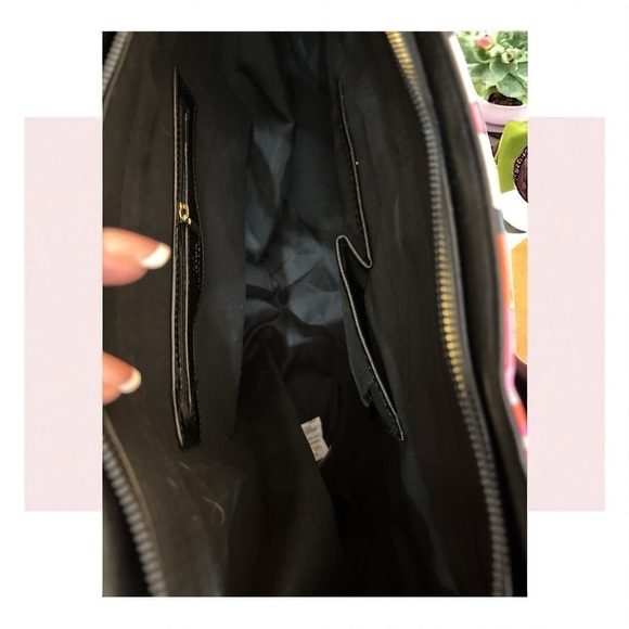 Trina Turk Pink and Navy Floral Tote with matching wallet set - Picture 4 of 15